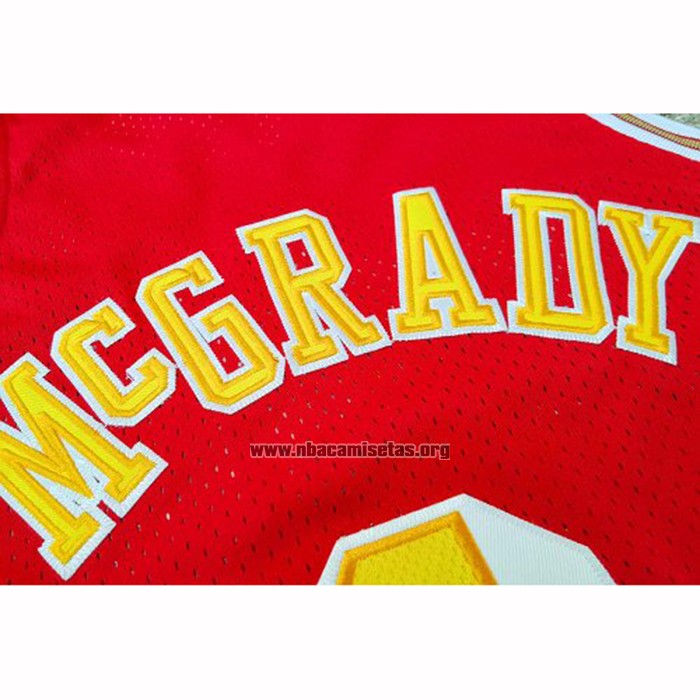 Camiseta Houston Rockets Tracy McGrady NO 1 Hardwood Classics Throwback Rojo